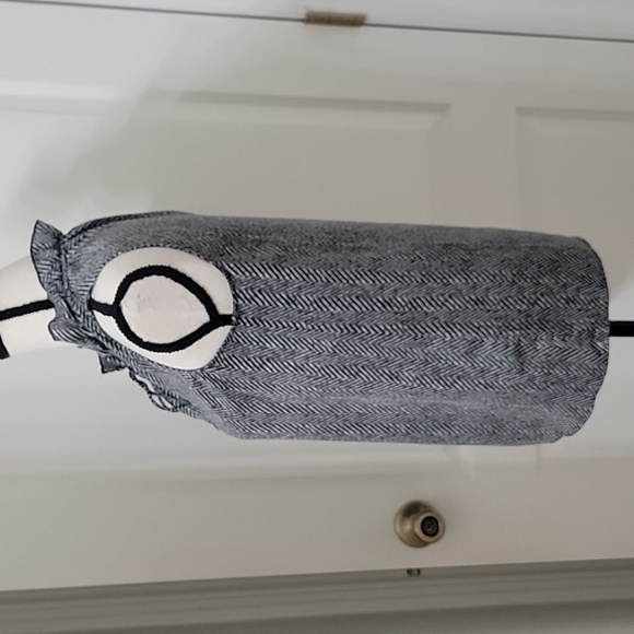 J. Crew Size 0 Gray Herringbone Pullover Blouse Top Sleeveless Ruffle Neck - Picture 4 of 12